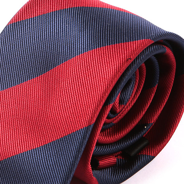 Navy Blue & Dark Red Thick Stripe Tie - Tie Doctor  