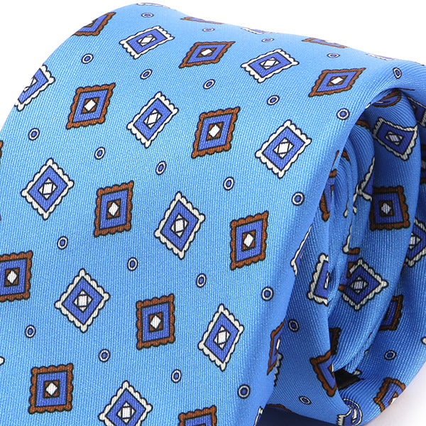 Ade Light Blue Frame Motif IMS Tie 7.5cm - Tie Doctor  