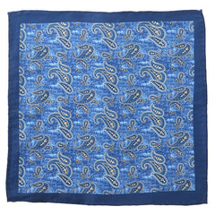 Paisley Blue Marl Pocket Square - Tie Doctor  