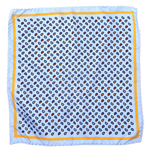 Blue Mini Paisley Pocket Square 29cm - Tie Doctor  