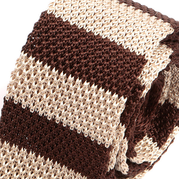 Brown Slim Silk Knitted Tie - Tie Doctor  