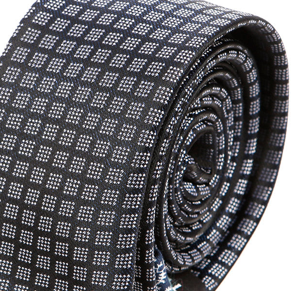 Navy Blue Cubed Skinny Tie 5cm - Tie Doctor  