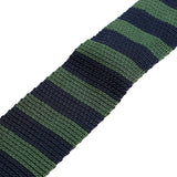 Green Wide Silk Tie Knitted Stripe 6.5cm