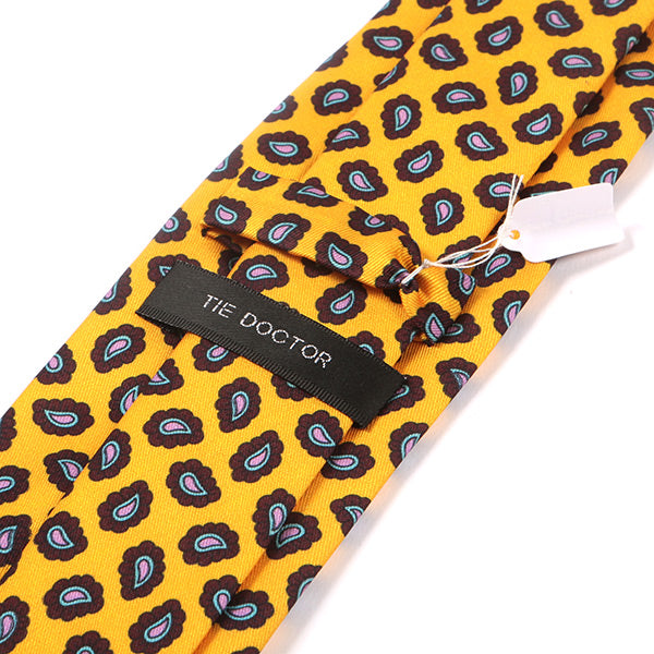 Yellow Micro Paisley Motif IMS Tie - Tie Doctor  