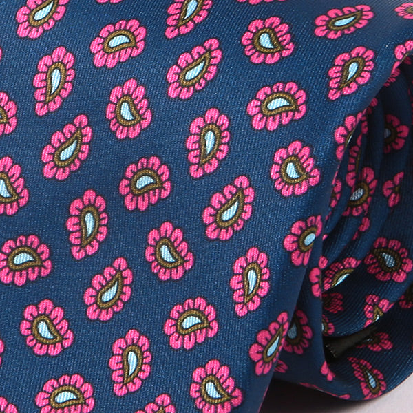 Blue & Pink Micro Paisley Motif IMS Tie - Tie Doctor  