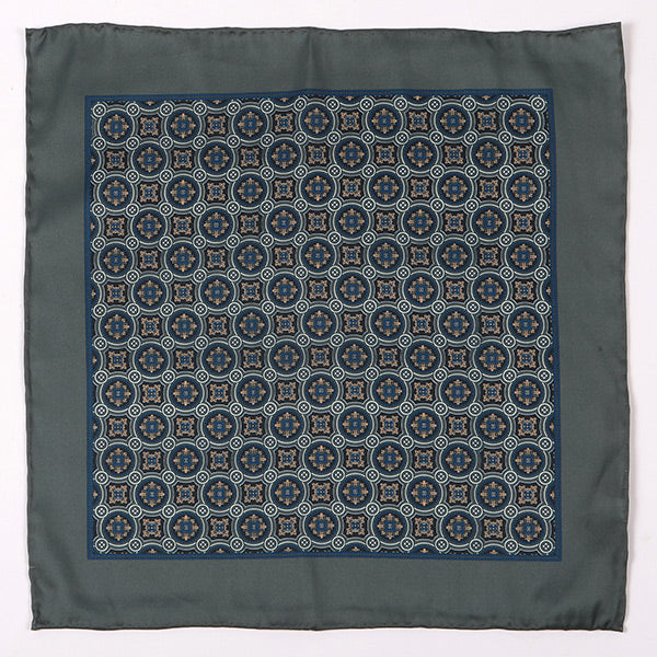 Campbell Sage Green & Black 33cm Pocket Square - Tie Doctor  