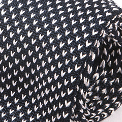 Blue Silk Knitted Tie with Heart Detail 6cm - Tie Doctor  