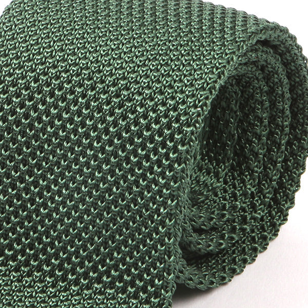 Moss Green Pointed Silk Knitted Tie - Tie Doctor  