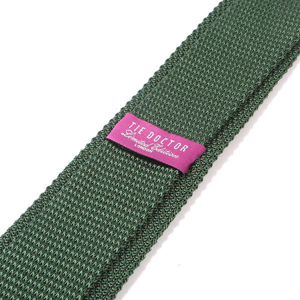 Moss Green Pointed Silk Knitted Tie - Tie Doctor  