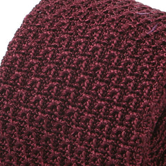Dark Wine Iza Pointed Silk Knitted Tie - Tie Doctor  