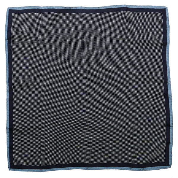 Navy Polka Dot Large Silk Pocket Square - UK Printed - Tie Doctor  