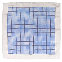 Light Blue And White Squares Large Silk Pocket Square - UK Printed - Tie Doctor  