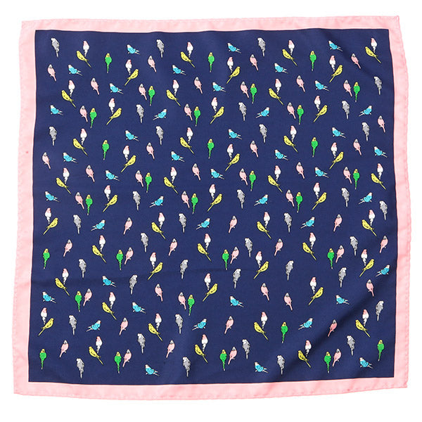 Navy Mini Birds Pocket Square - Tie Doctor  