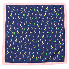 Navy Mini Birds Pocket Square - Tie Doctor  