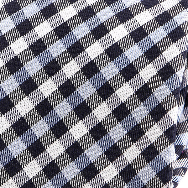 Navy Blue Check Silk Tie - Tie Doctor  