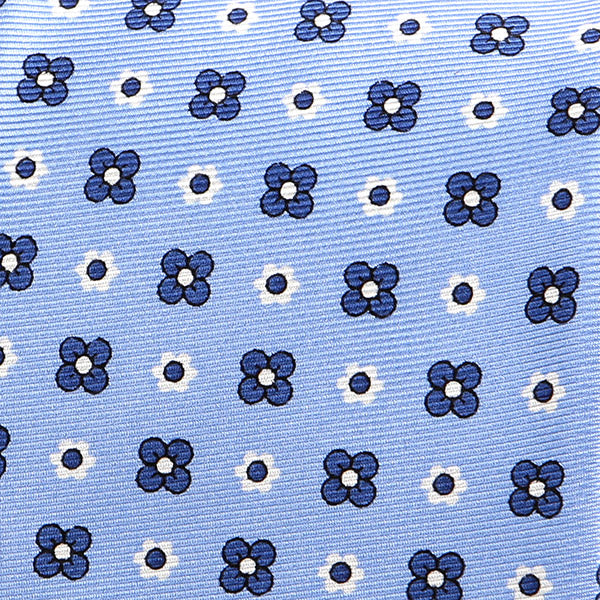 Light Blue Macclesfield Floral Silk Tie - Tie Doctor  