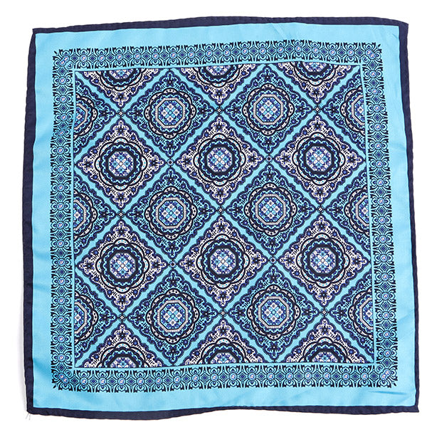 Blue Optic Patterned Pocket Square - Tie Doctor  
