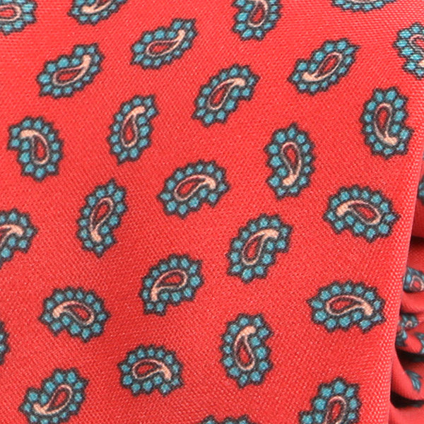 Red Vivid Paisley Slim Tie - Tie Doctor  