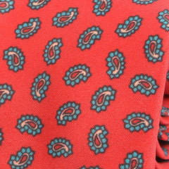Red Vivid Paisley Slim Tie - Tie Doctor  