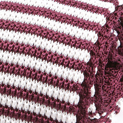 Wine Double Sided Striped Silk Knitted Tie - Tie Doctor  