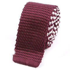 Wine Double Sided Striped Silk Knitted Tie - Tie Doctor  