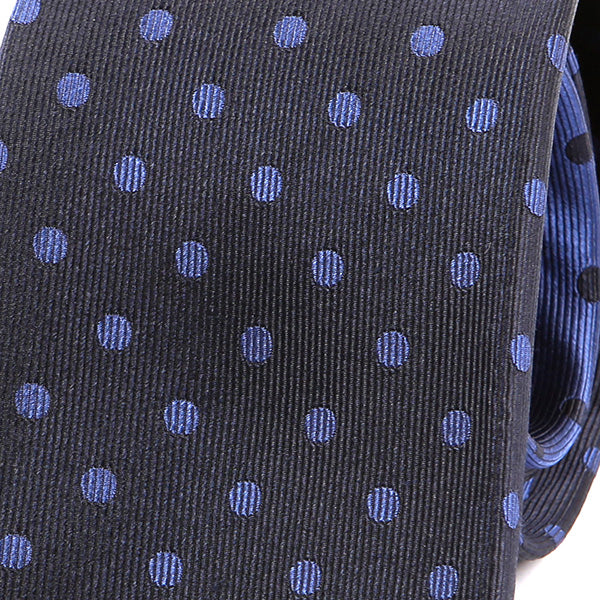Dark Blue Polka Dot Silk Tie - Tie Doctor  