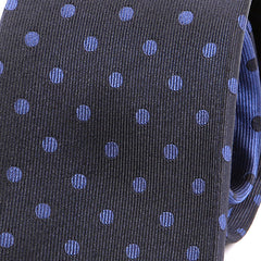 Dark Blue Polka Dot Silk Tie - Tie Doctor  
