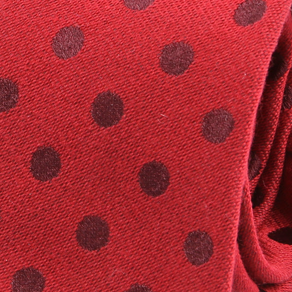 Red Italian Wool Polka Dot Slim Tie - Tie Doctor  
