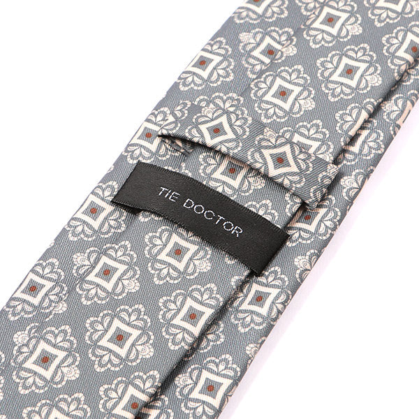 Adolfo Grey Boxed IMS Medallion Tie - Tie Doctor  