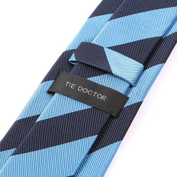Navy Blue Slim Stripe Tie 7.5cm Ply - Tie Doctor  
