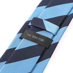 Navy Blue Slim Stripe Tie 7.5cm Ply - Tie Doctor  