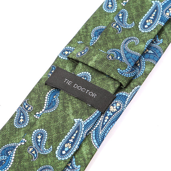 Paisley Green Marl IMS Tie 7.5cm - Tie Doctor  
