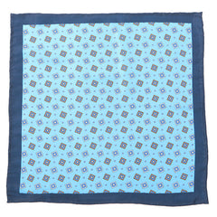 Blue Framed Pocket Square 32cm - Tie Doctor  