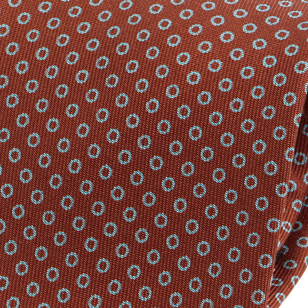 Light Brown Circle Patterned Extra Long Macclesfield Silk Tie - Tie Doctor  