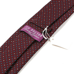 Burgundy Star Motif Macclesfield Silk Tie 7.5cm - Tie Doctor  