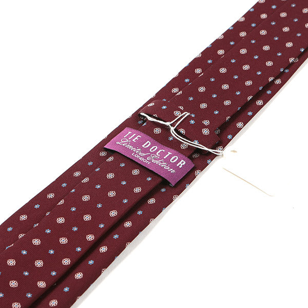 Eniola Red Floral Macclesfield Silk Tie 7.5cm - Tie Doctor  