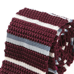 Gbenga Red Striped Silk Knitted Tie 6cm - Tie Doctor  