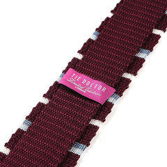 Gbenga Red Striped Silk Knitted Tie 6cm - Tie Doctor  