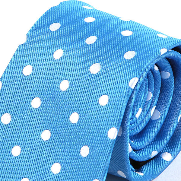 Light Blue Tie with White Polka Dots - Tie Doctor  