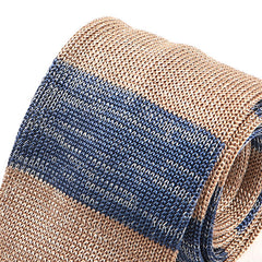 Janis Brown And Blue Silk Knitted Tie - Tie Doctor  