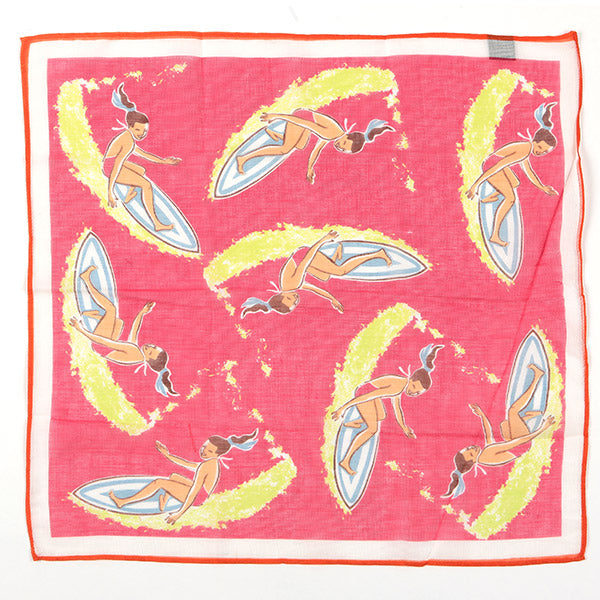 Pink Surfer Jenny Large Pocket Square 42cm - Tie Doctor  