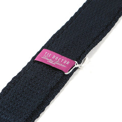 Navy Blue Raised Silk Knitted Tie 5.5cm - Tie Doctor  