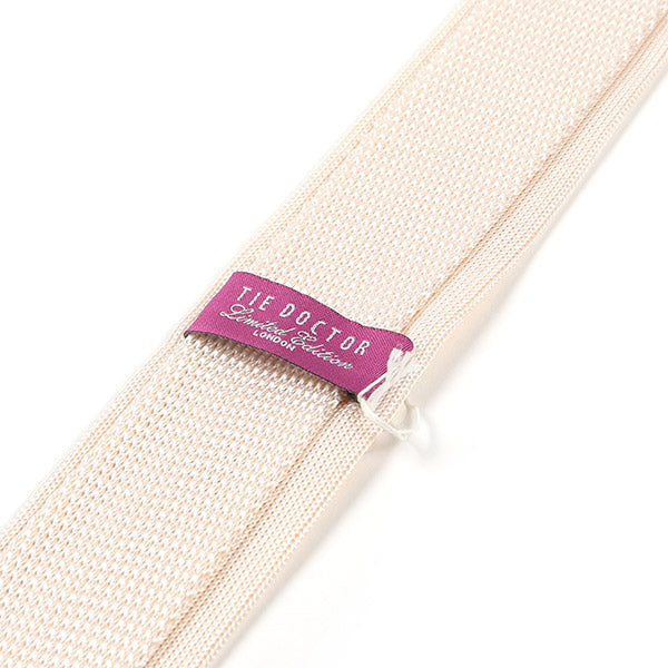 White Silk Knitted Tie 5.5cm - Tie Doctor  