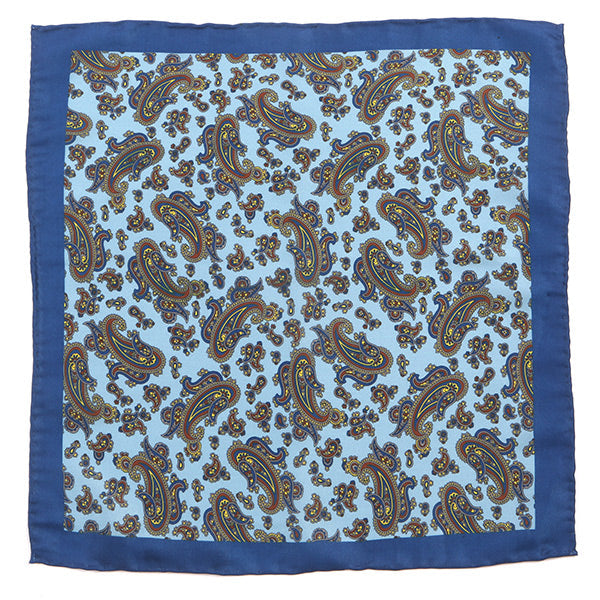 Light Blue Frederick Paisley Pocket Square - Tie Doctor  