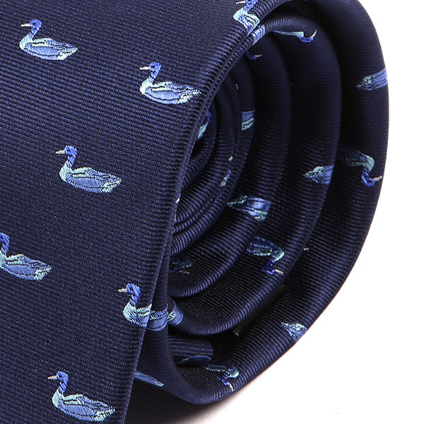 Navy Blue Duck Motif Tie 7.5cm - Tie Doctor  