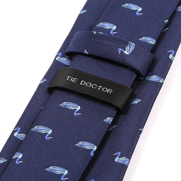 Navy Blue Duck Motif Tie 7.5cm - Tie Doctor  