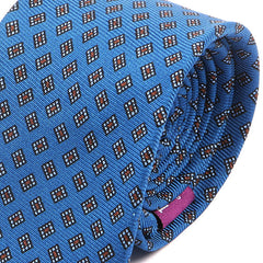 Blue Filo Diamond Printed Macclesfield Silk Tie - Tie Doctor  