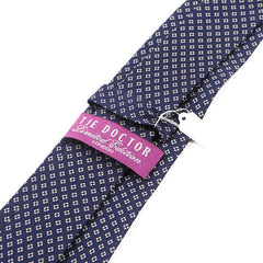 Classic Blue Lars Printed Macclesfield Silk Tie - Tie Doctor  