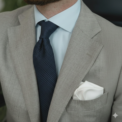 Navy Blue Pointed Silk Knitted Tie