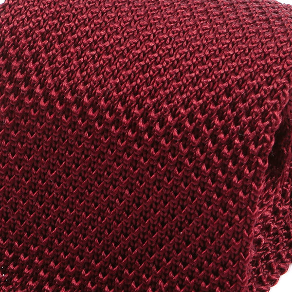 Burgundy Red Pointed Silk Knitted Tie - Tie Doctor  
